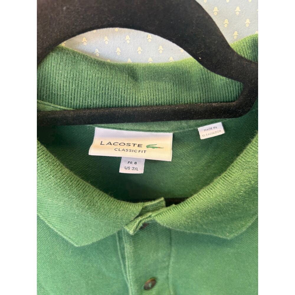 Pre-owned Green Lacoste Men's SHort Sleeve Polo 3XL - Picture 3 of 4